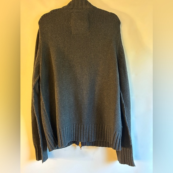 AMERICAN EAGLE OUTFITTERS MENS CHUNKY COTTON & WOOL FULL ZIP SWEATER SIZE LARGE - Picture 3 of 9